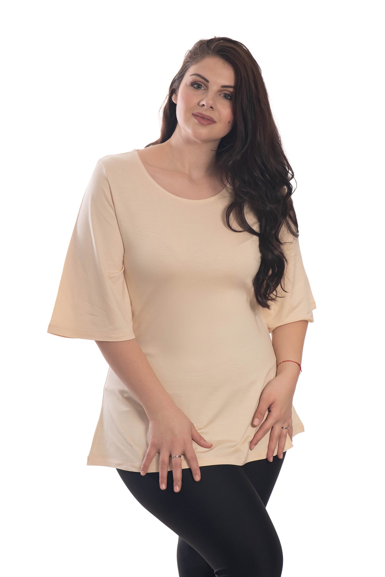 Tunique pour femme à manches 3/4 et col rond