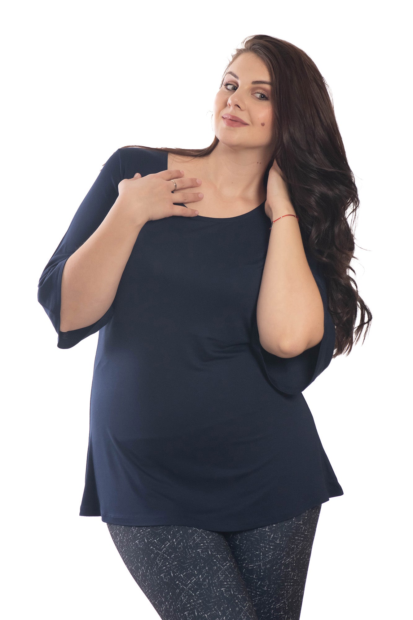 Tunique pour femme à manches 3/4 et col rond