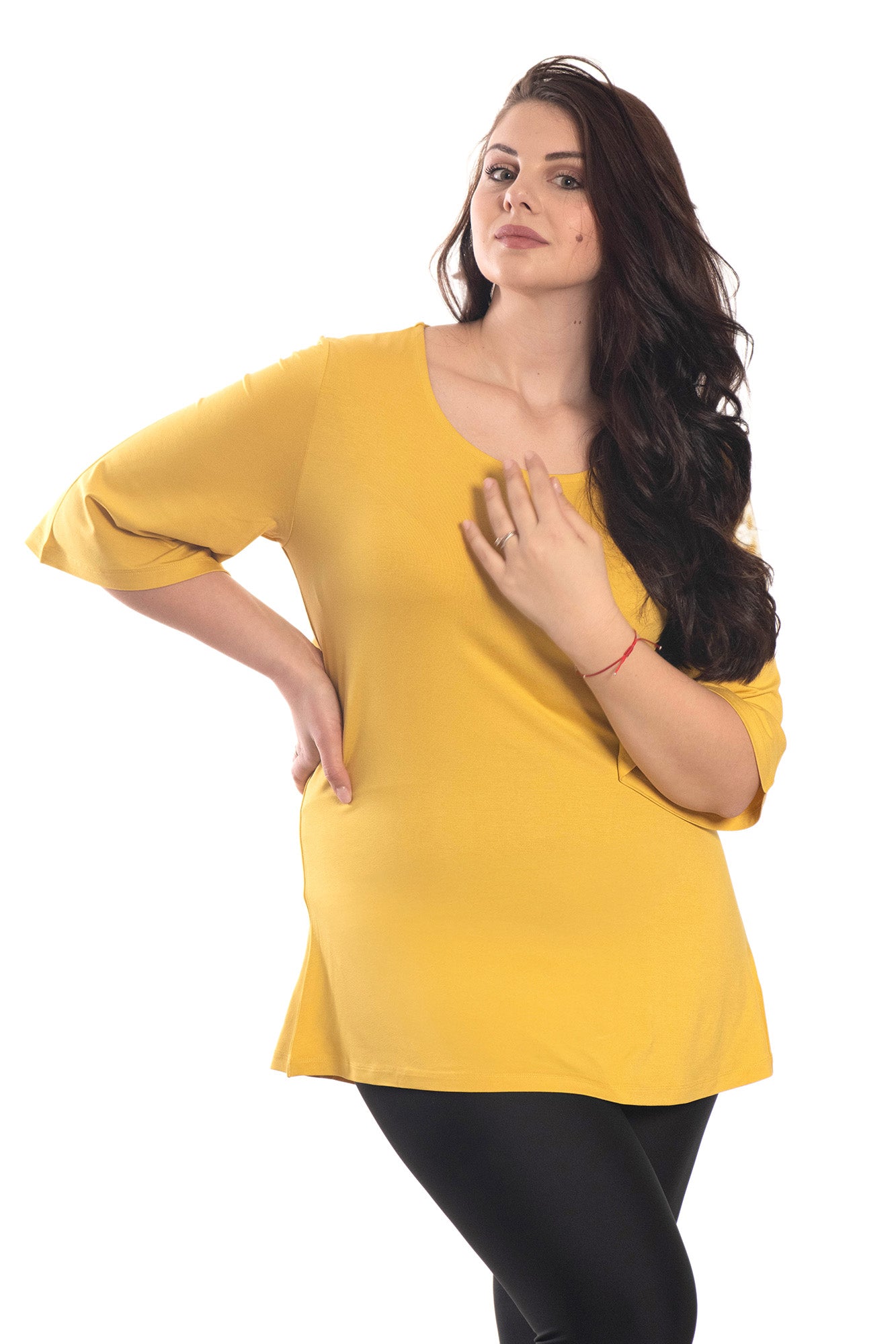 Tunique pour femme à manches 3/4 et col rond