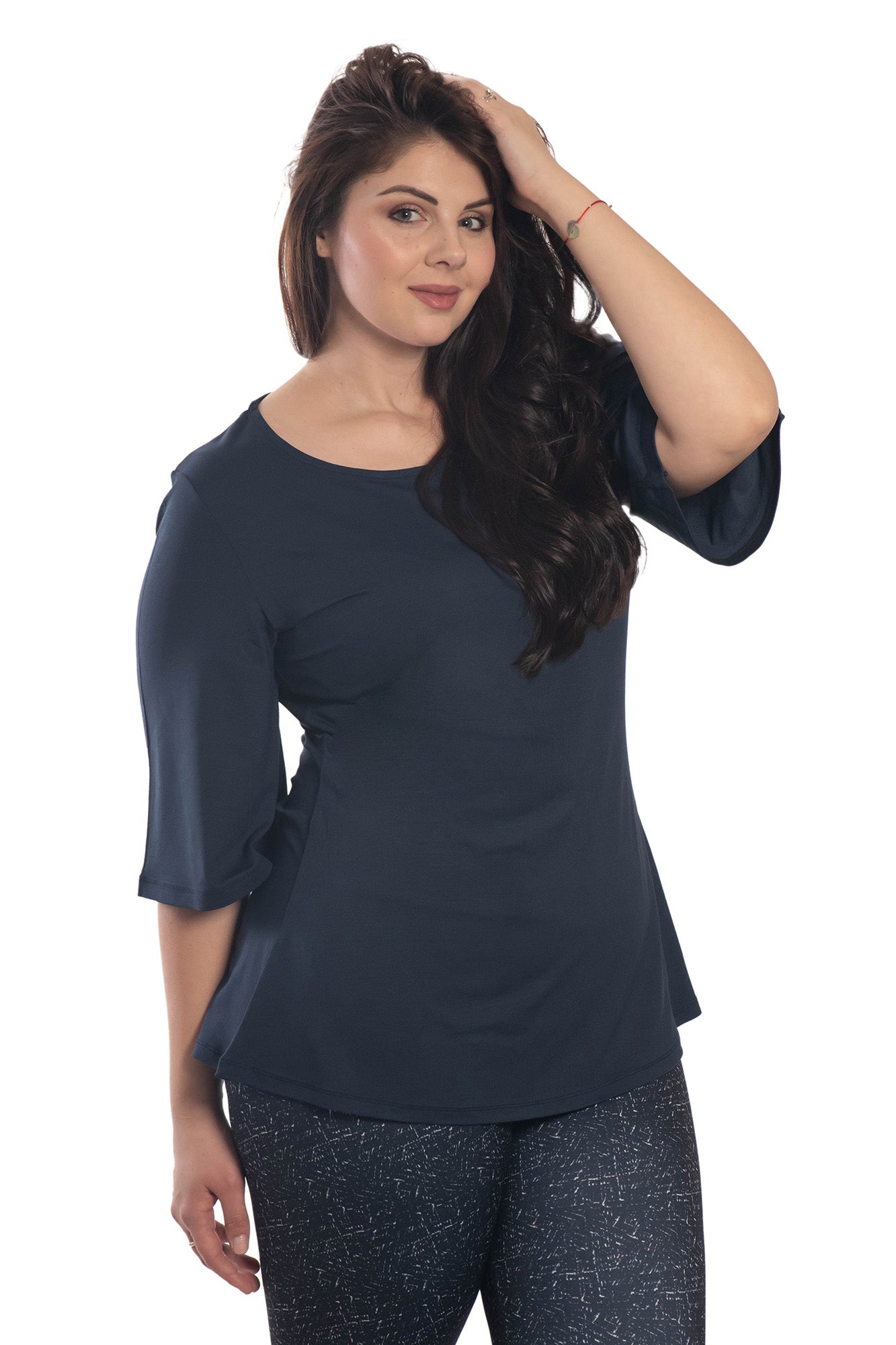 Tunique pour femme à manches 3/4 et col rond