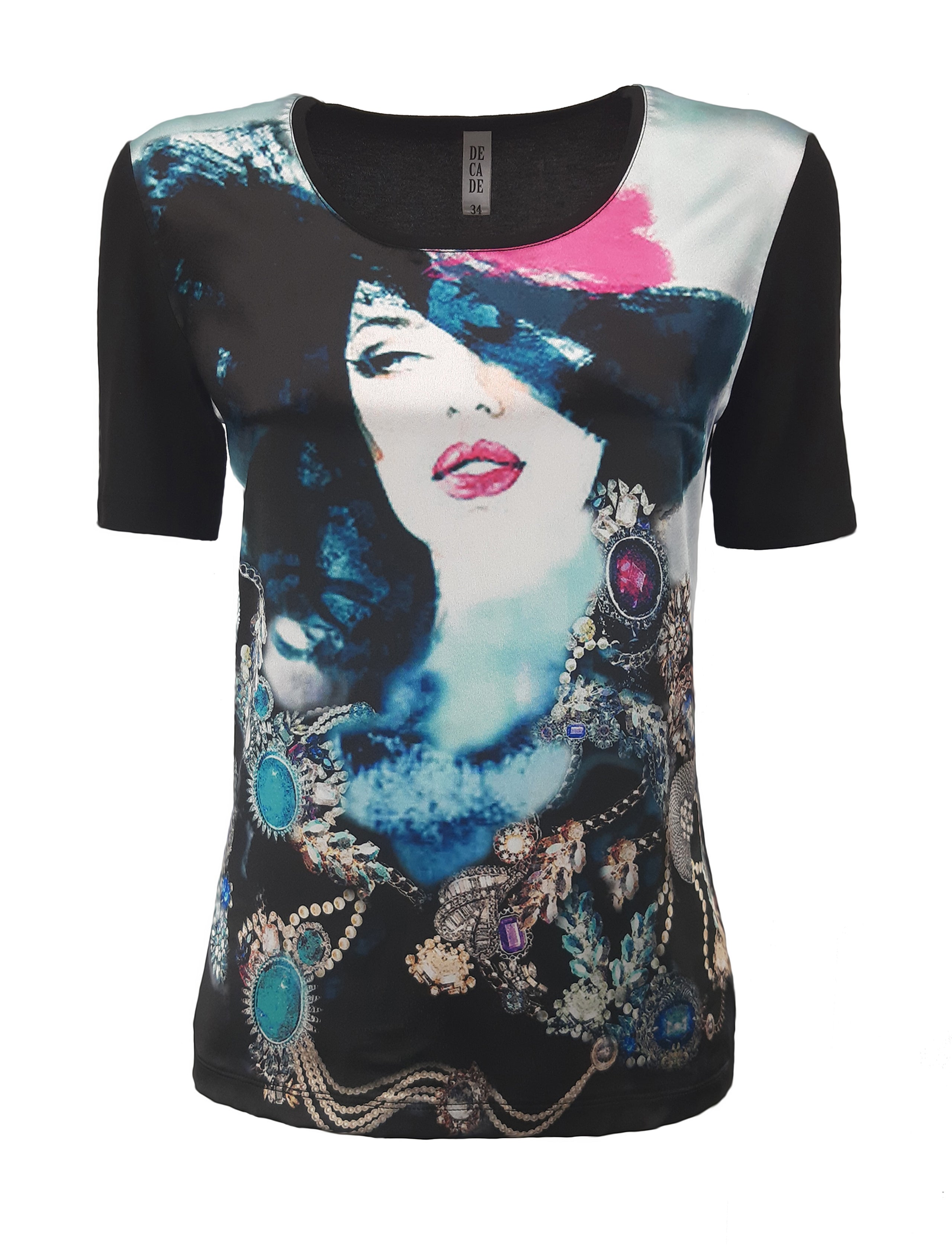 Ruffled High Neck Contrast Side Tie Top