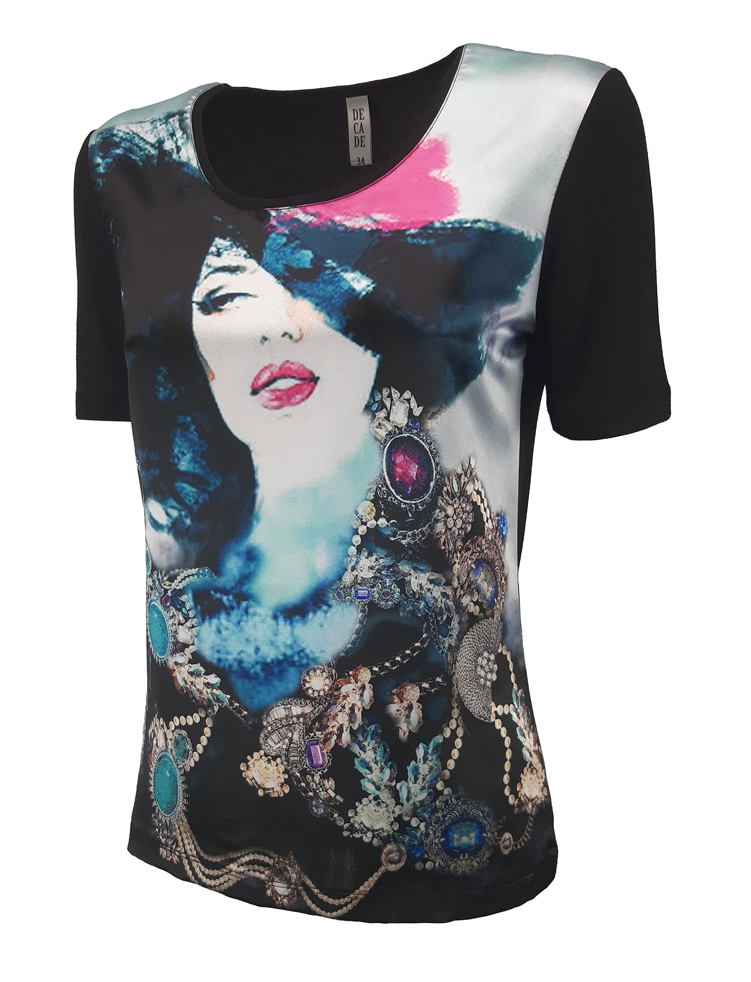 Ruffled High Neck Contrast Side Tie Top