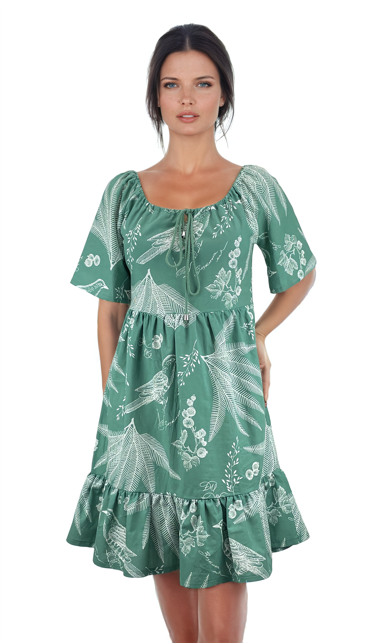 Robe pour femme à manches courtes et col rond