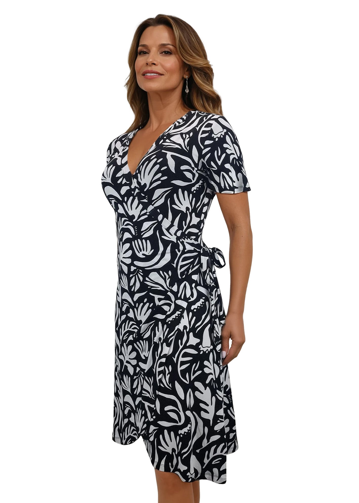 Ruffled High Neck Contrast Side Tie Top